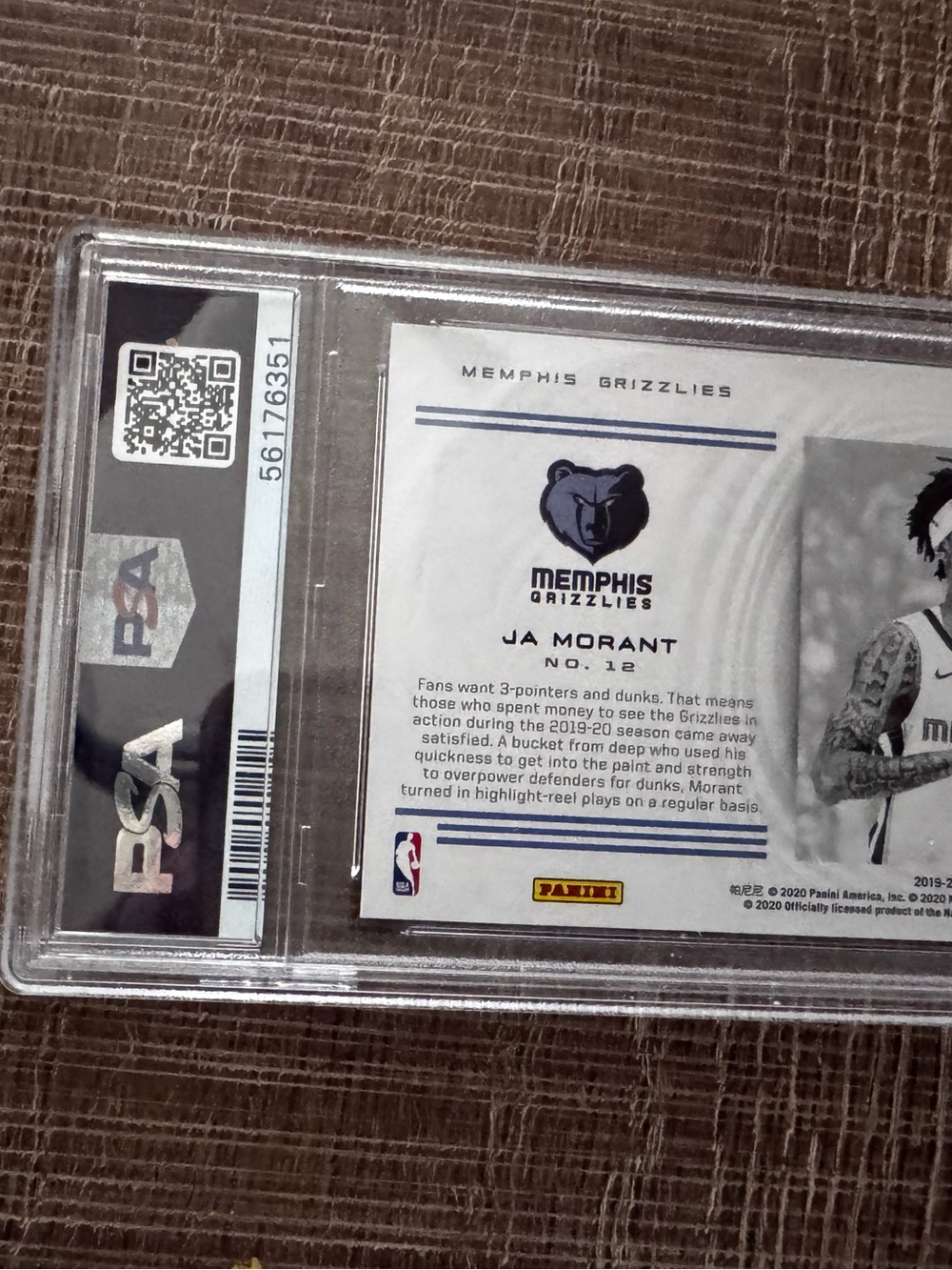 Panini Memphis Grizzlies Ja Morant Card - White/Blue